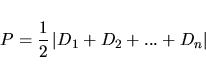 \begin{displaymath}P=\frac{1}{2}\left\vert D_1+D_2+...+D_n\right\vert
\end{displaymath}