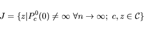 \begin{displaymath}J=\{z \vert P_c^0(0)\not=\infty \ \forall n \rightarrow\infty ;\ c,z\in\mathcal{C}\}
\end{displaymath}